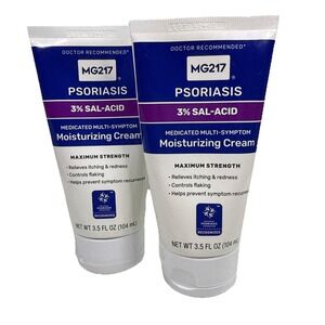 2 PACK MG217 Medicated Moisturizing Psoriasis Cream 3.5oz EXP: 04/26 (set #1)